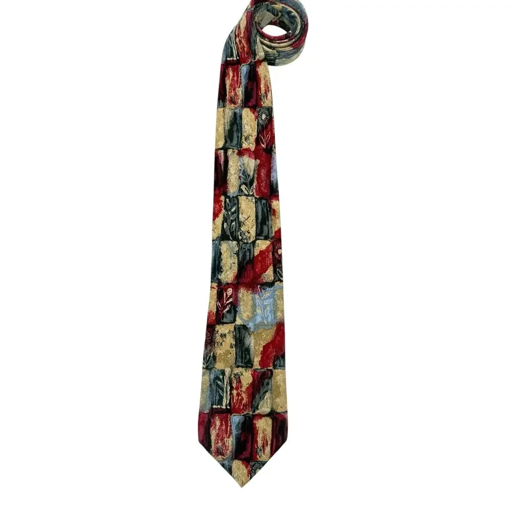 Fumagalli’s Rare 100% Silk Abstract Geometric Neck Tie Made in Spain & Italy
